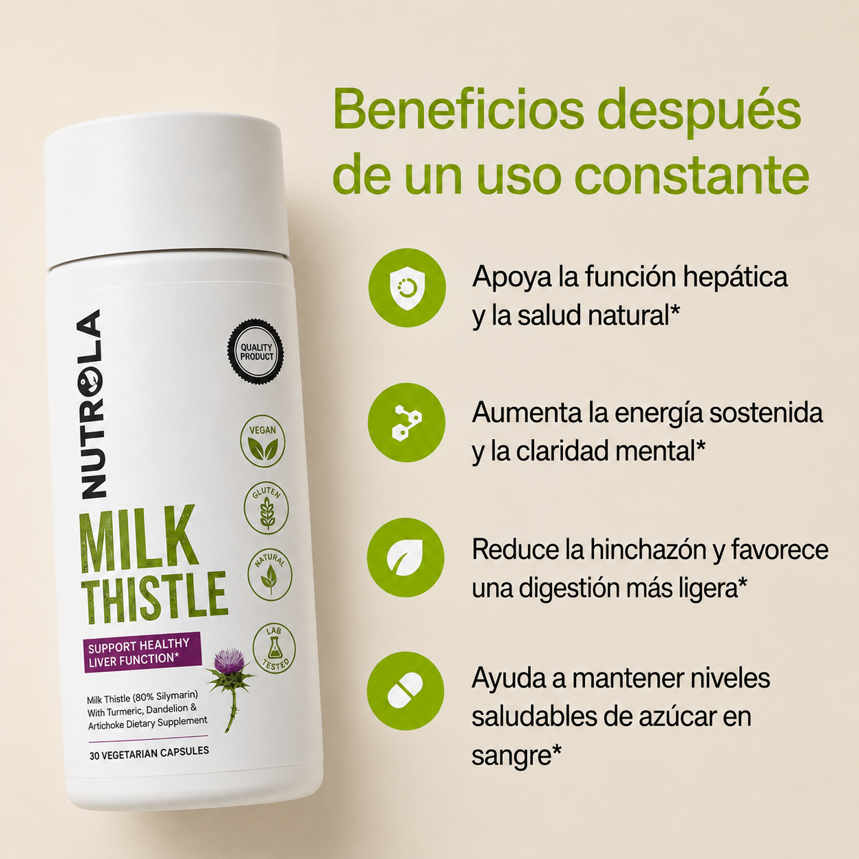 Nutrola® Cardo Mariano Premium | Apoyo Integral para la Salud Hepática
