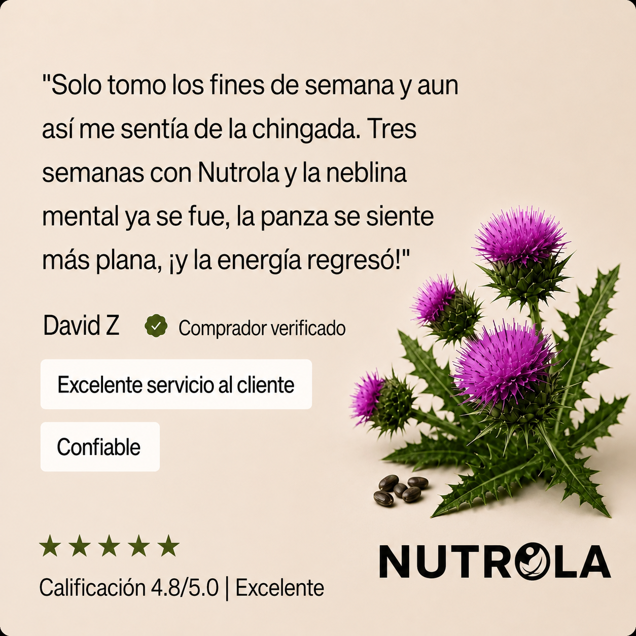 Nutrola® Cardo Mariano Premium | Apoyo Integral para la Salud Hepática