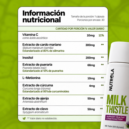 Nutrola® Cardo Mariano Premium | Apoyo Integral para la Salud Hepática